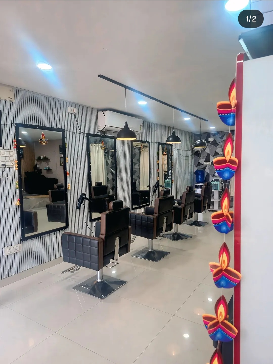 Our salon styling stations